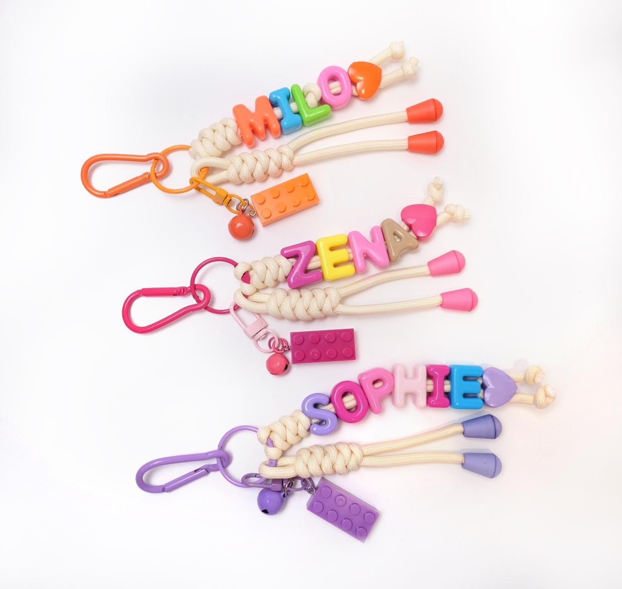 Personalized Brick Name Keychain Colorful Building Block Gift