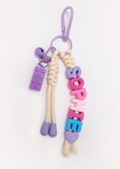 Personalized Brick Name Keychain Colorful Building Block Gift