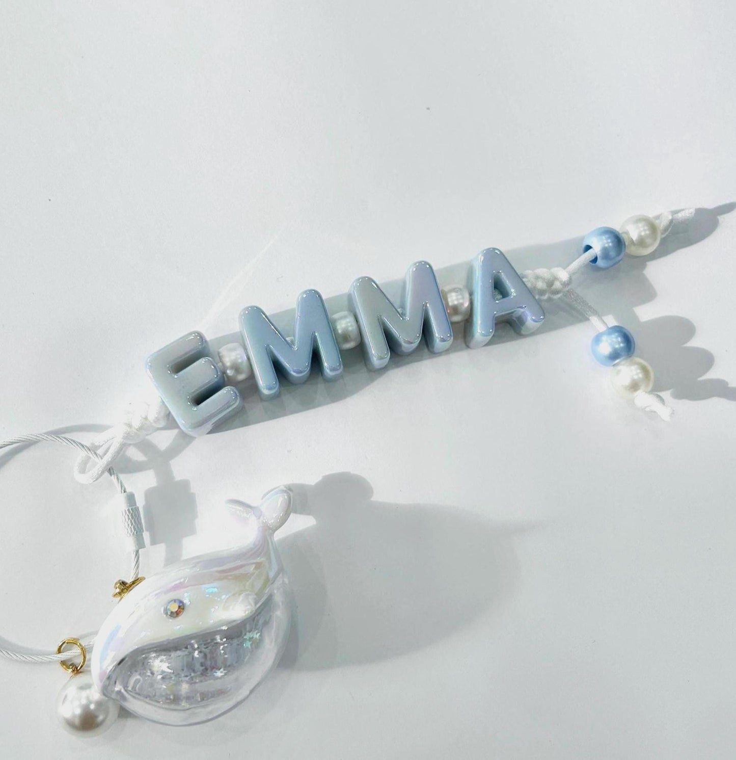 Personalized Iridescent Name Keychain - Custom Handmade Bag Charm Purse charm