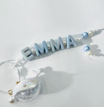 Personalized Iridescent Name Keychain - Custom Handmade Bag Charm Purse charm