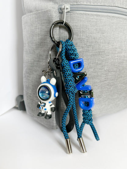 Personalized Astronaut Keychain, Custom Name Paracord Lanyard, Space Gift