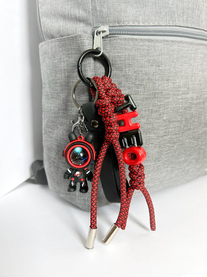 Personalized Astronaut Keychain, Custom Name Paracord Lanyard, Space Gift