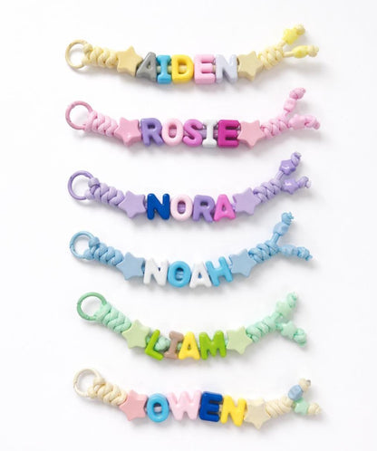 Personalized Beaded Name Keychain: Handmade Baby Backpack Charm