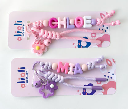 Personalized Beaded Name Keychain: Handmade Backpack Charm