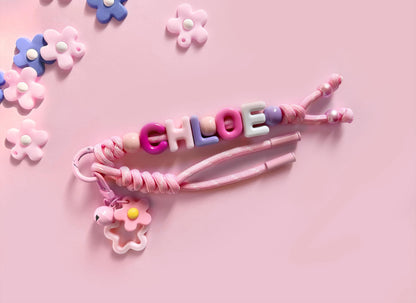 Personalized Beaded Name Keychain: Handmade Backpack Charm