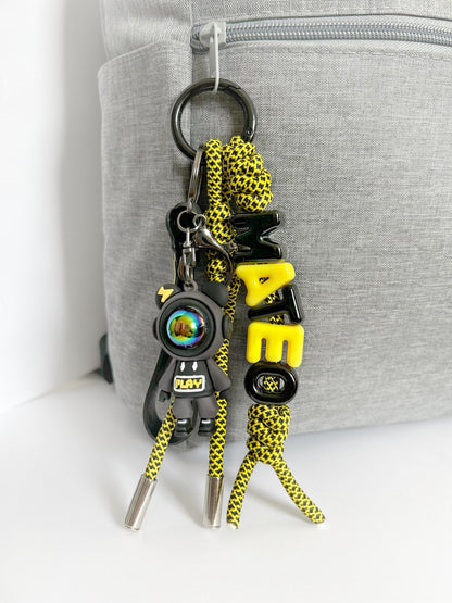 Personalized Astronaut Keychain, Custom Name Paracord Lanyard, Space Gift
