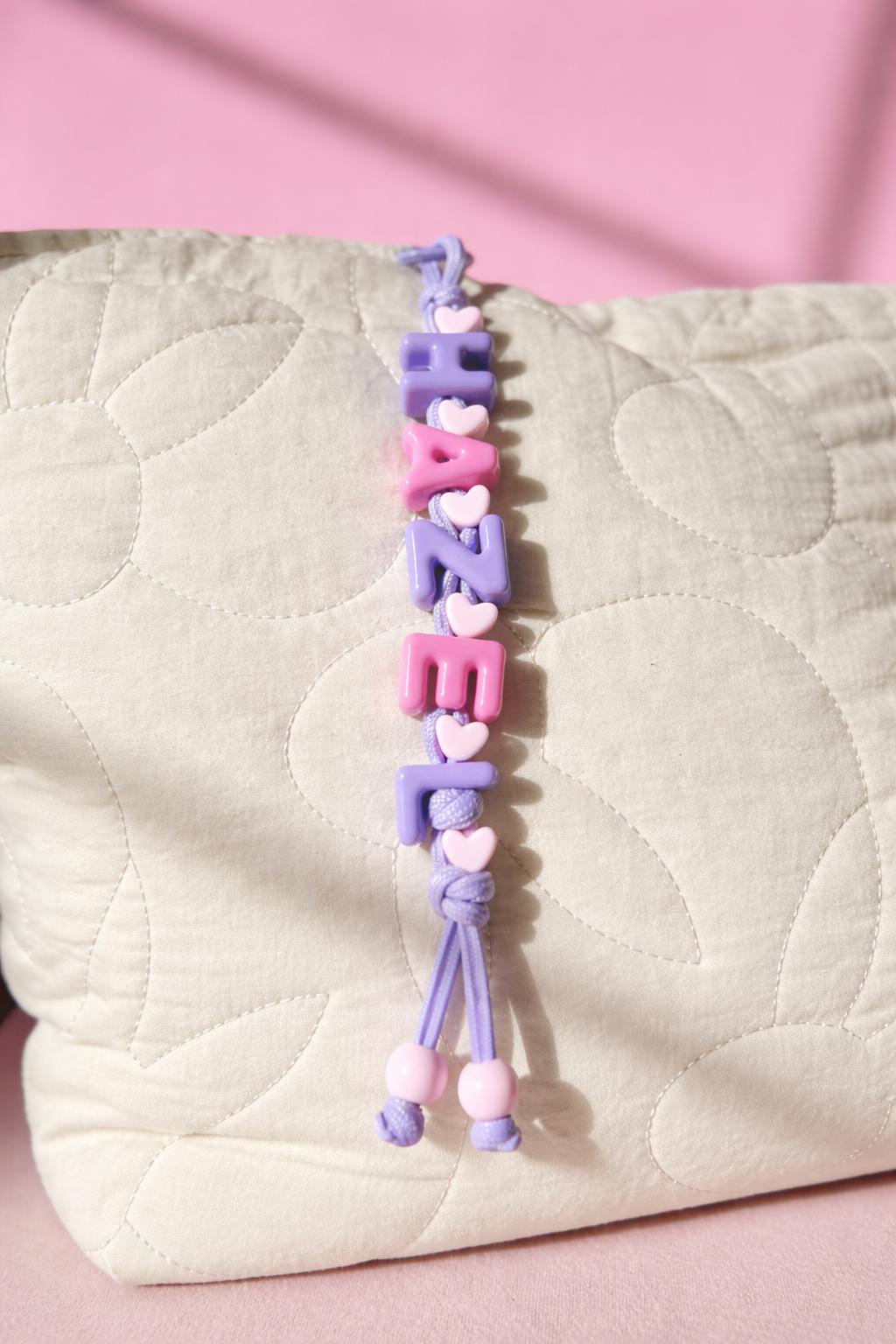 Personalized Beaded Name Keychain: Handmade Backpack Bag Charm