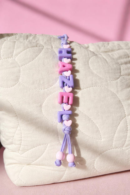Personalized Beaded Name Keychain: Handmade Backpack Bag Charm