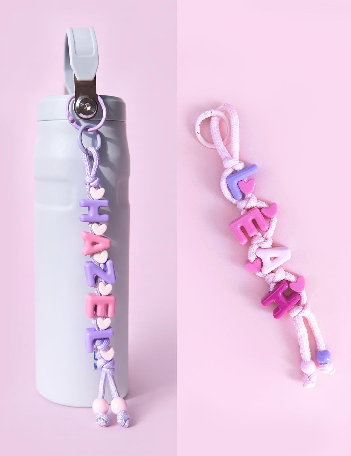 Personalized Beaded Name Keychain: Handmade Backpack Bag Charm