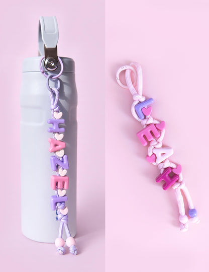 Personalized Beaded Name Keychain: Handmade Backpack Bag Charm