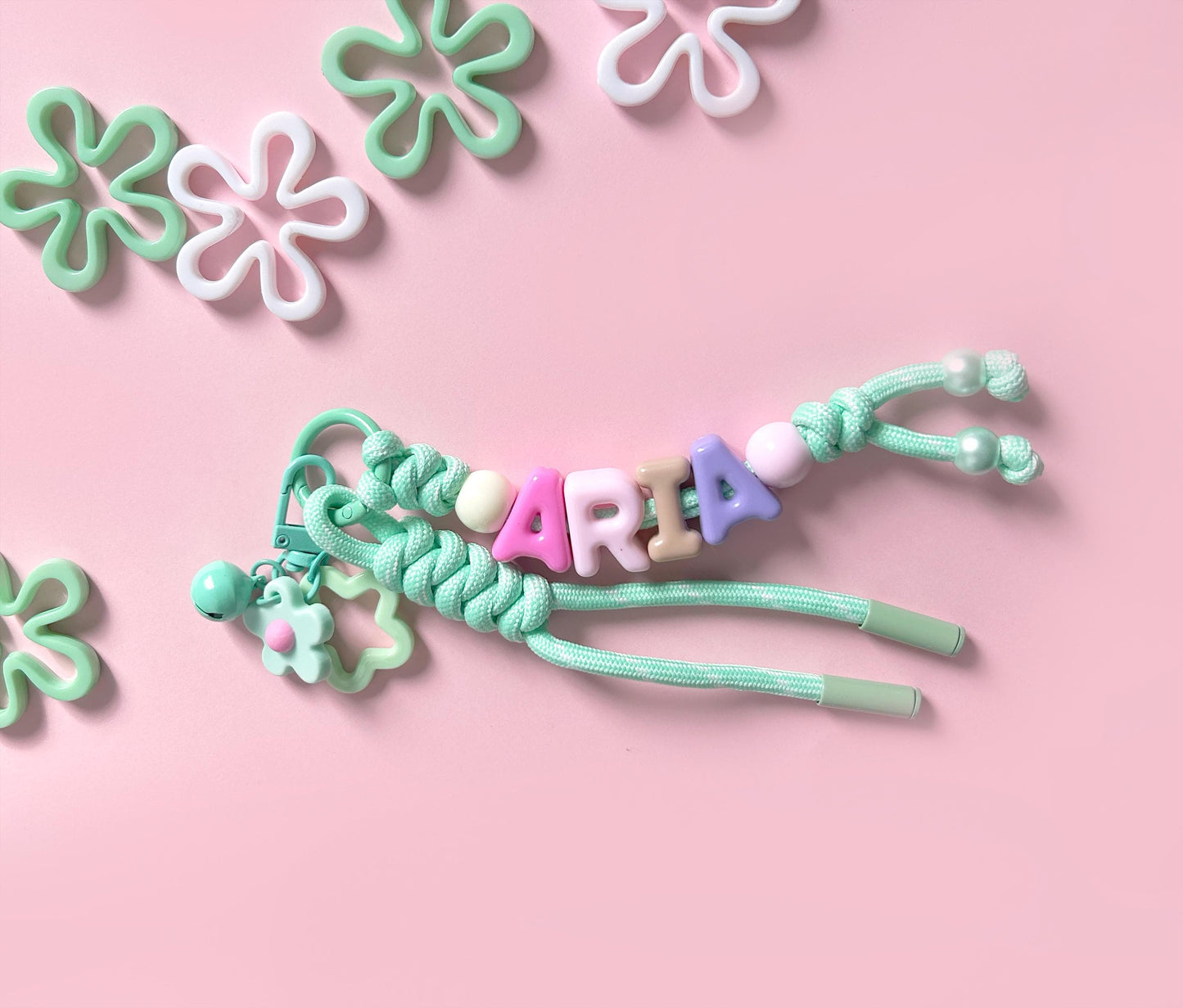 Personalized Beaded Name Keychain: Handmade Backpack Charm