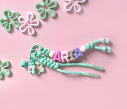 Personalized Beaded Name Keychain: Handmade Backpack Charm
