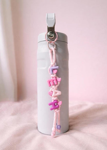 Personalized Beaded Name Keychain: Handmade Backpack Bag Charm