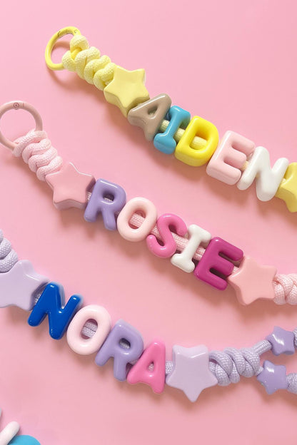 Personalized Beaded Name Keychain: Handmade Baby Backpack Charm