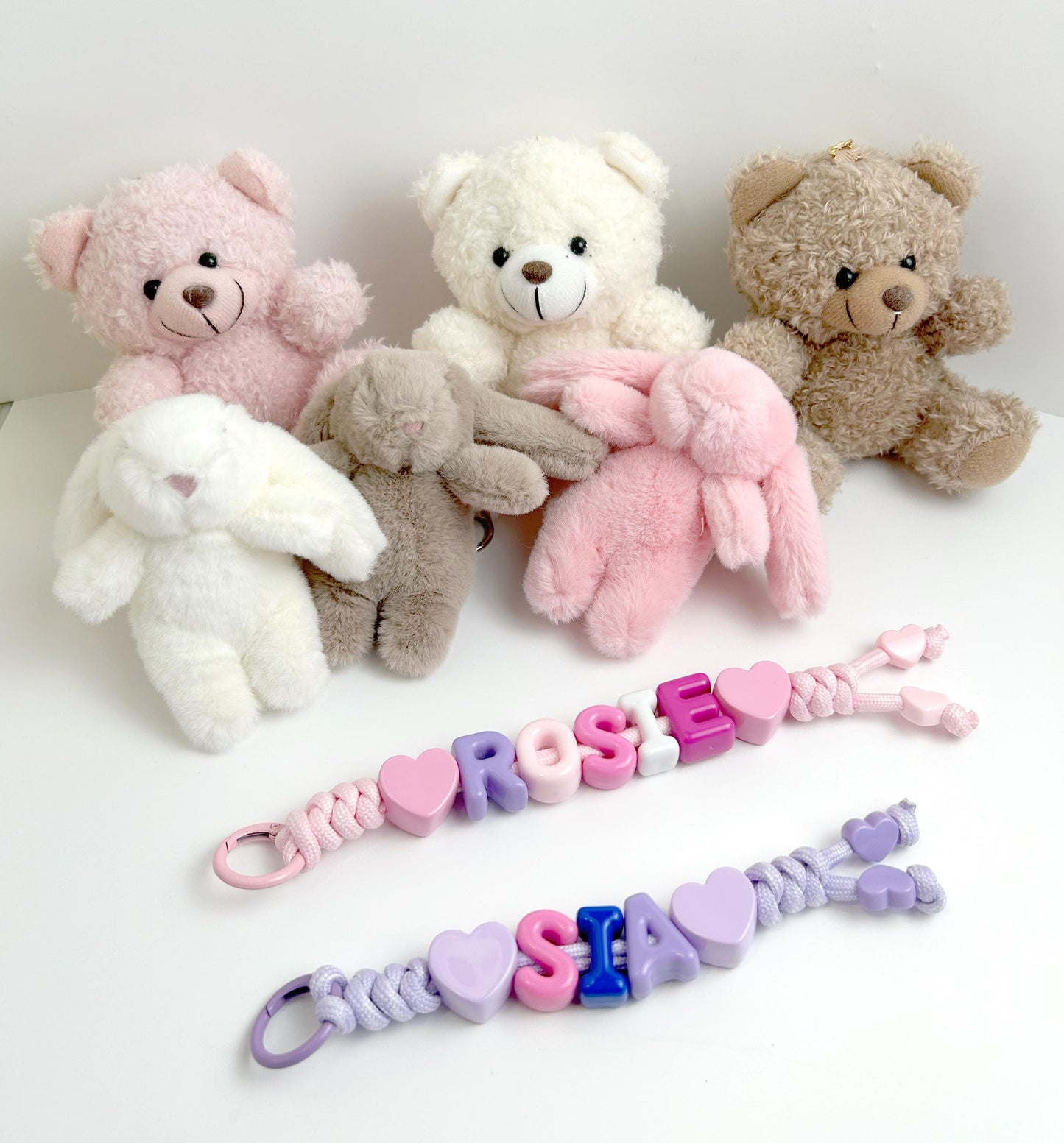 Personalized Beaded Name Keychain: Handmade Baby Backpack Charm