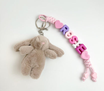 Personalized Beaded Name Keychain: Handmade Baby Backpack Charm