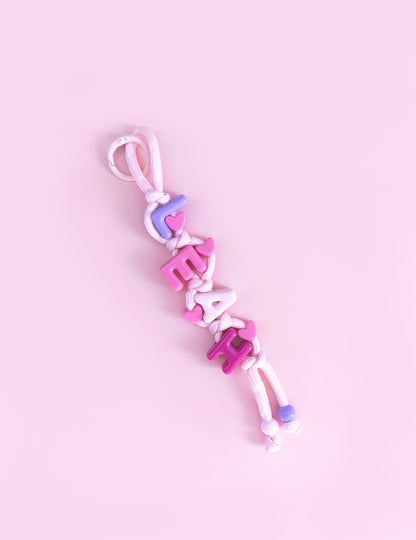 Personalized Beaded Name Keychain: Handmade Backpack Bag Charm