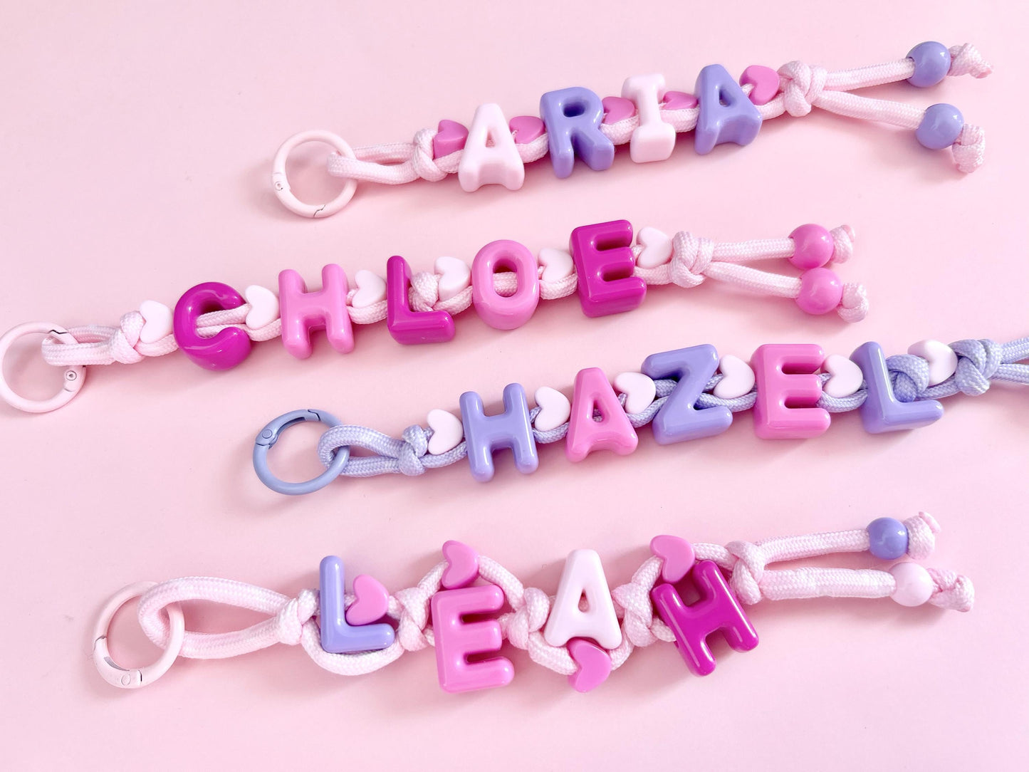 Personalized Beaded Name Keychain: Handmade Backpack Bag Charm