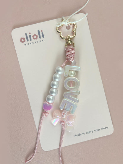 Personalized Iridescent Name Keychain – Custom Beaded Charm Mother’s Day Gift