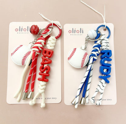 Personalized Sports Name Keychain Gift - Custom Name with Soccer Baseball Basketball