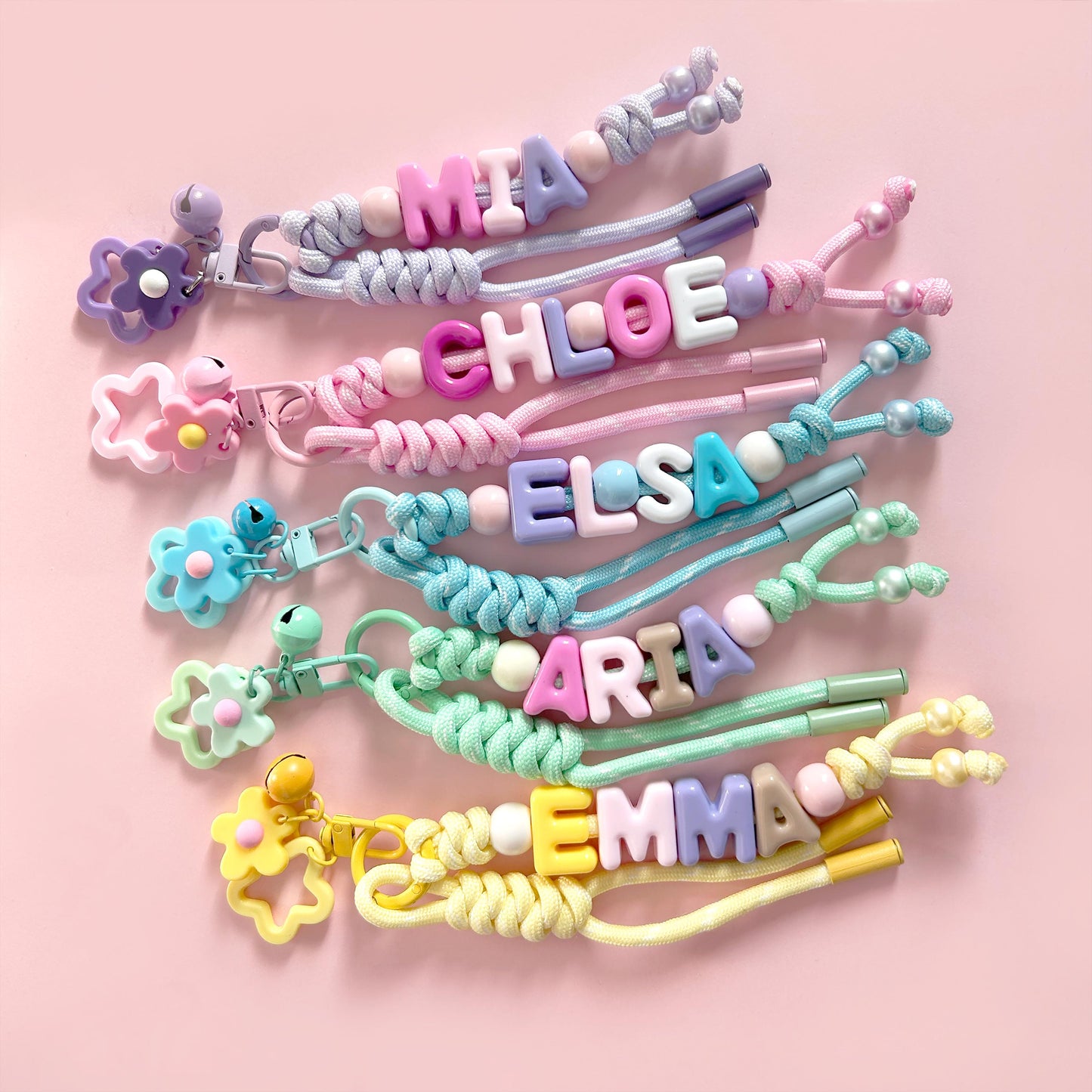Personalized Beaded Name Keychain: Handmade Backpack Charm
