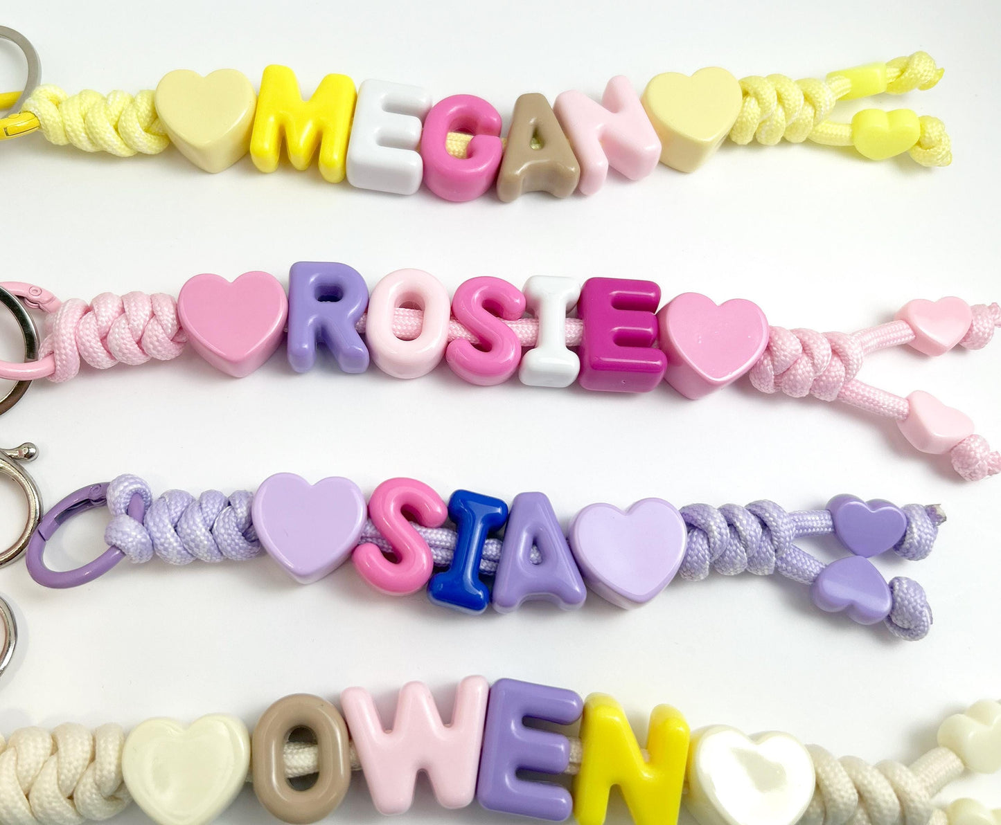 Personalized Beaded Name Keychain: Handmade Baby Backpack Charm