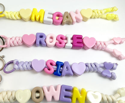 Personalized Beaded Name Keychain: Handmade Baby Backpack Charm