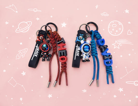 Personalized Astronaut Keychain, Custom Name Paracord Lanyard, Space Gift