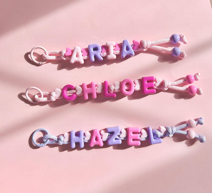 Personalized Beaded Name Keychain: Handmade Backpack Bag Charm