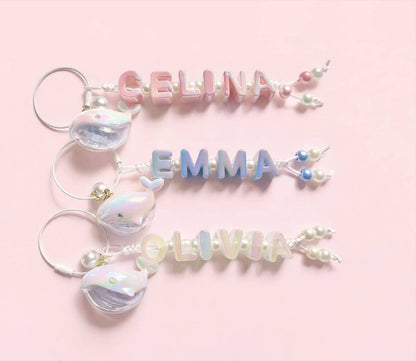 Personalized Iridescent Name Keychain - Custom Handmade Bag Charm Purse charm