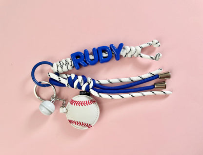 Personalized Sports Name Keychain Gift - Custom Name with Soccer Baseball Basketball