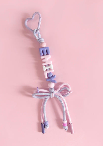 Personalized Beaded Name Keychain: Custom School Bag Charm, Back to School