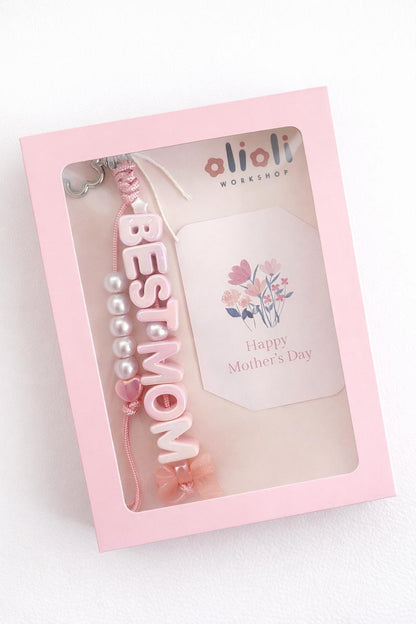 Personalized Iridescent Name Keychain – Custom Beaded Charm Mother’s Day Gift