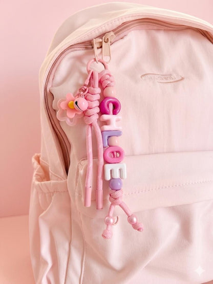 Personalized Beaded Name Keychain: Handmade Backpack Charm