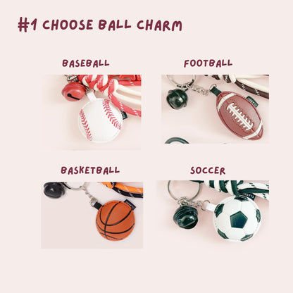 Personalized Sports Name Keychain Gift - Custom Name with Soccer Baseball Basketball
