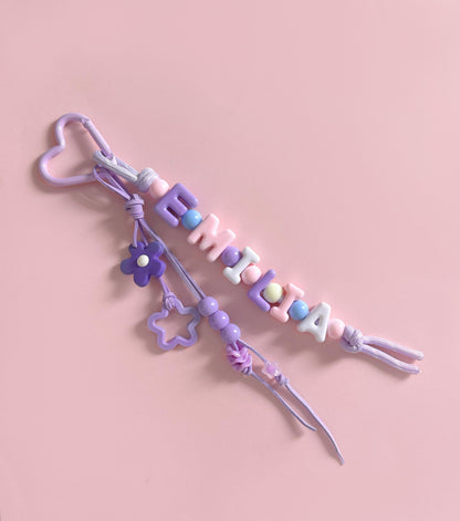 Personalized Beaded Name Keychain: Handmade Custom bag Charm