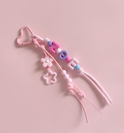 Personalized Beaded Name Keychain: Handmade Custom bag Charm