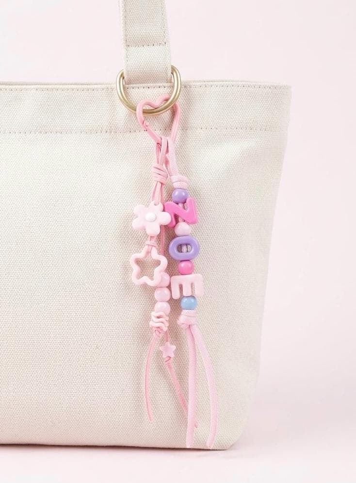 Personalized Beaded Name Keychain: Handmade Custom bag Charm