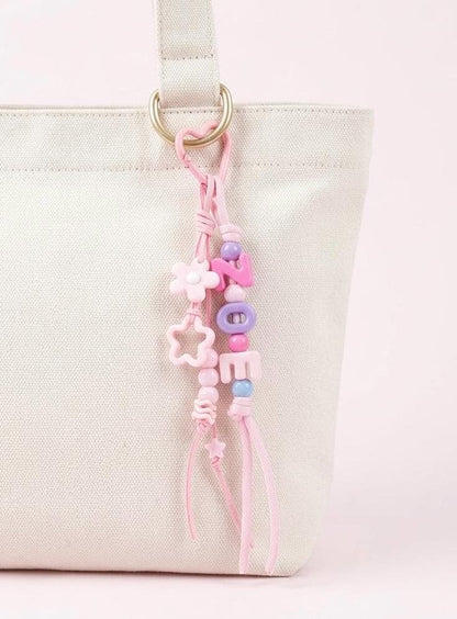 Personalized Beaded Name Keychain: Handmade Custom bag Charm