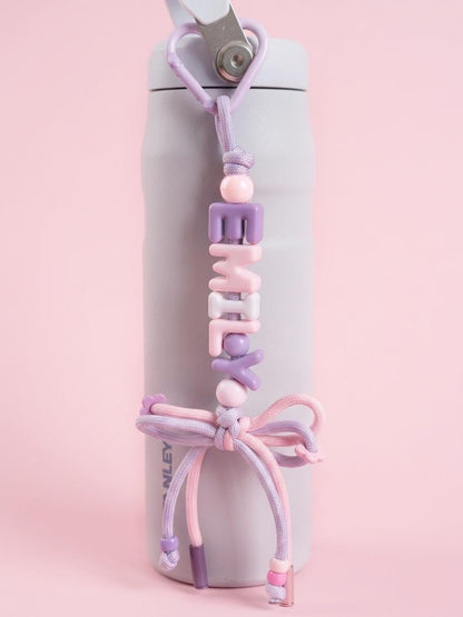 Personalized Beaded Name Keychain: Custom School Bag Charm, Back to School