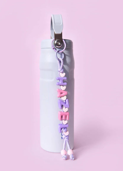Personalized Beaded Name Keychain: Handmade Backpack Bag Charm