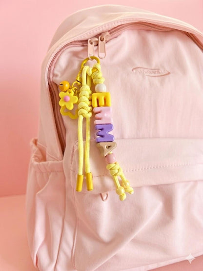 Personalized Beaded Name Keychain: Handmade Backpack Charm