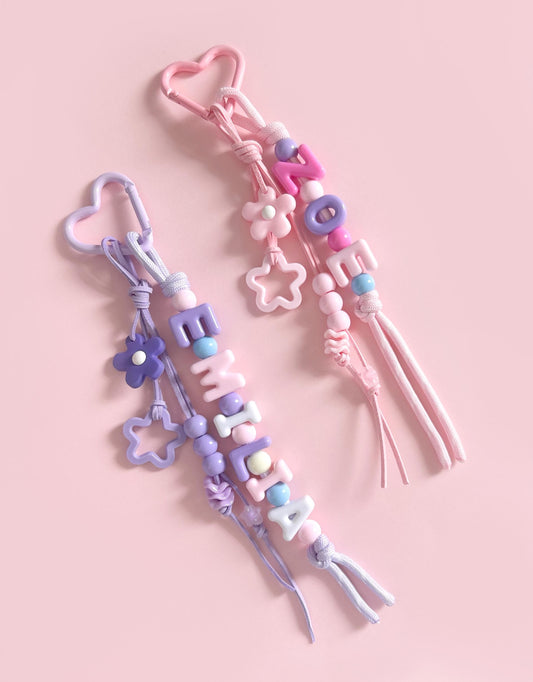 Personalized Beaded Name Keychain: Handmade Custom bag Charm
