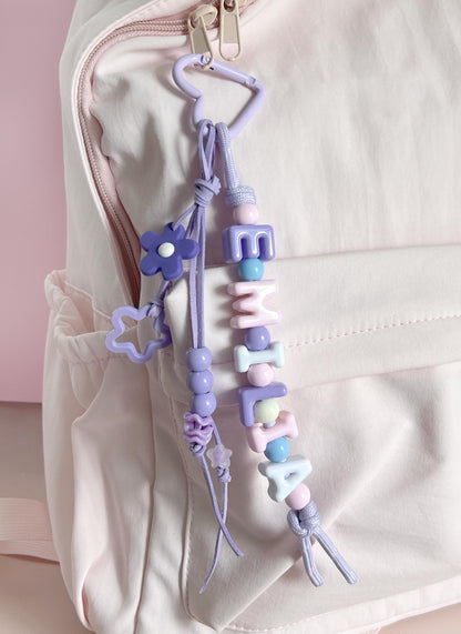 Personalized Beaded Name Keychain: Handmade Custom bag Charm