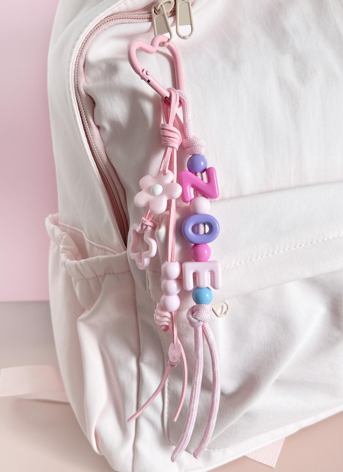 Personalized Beaded Name Keychain: Handmade Custom bag Charm