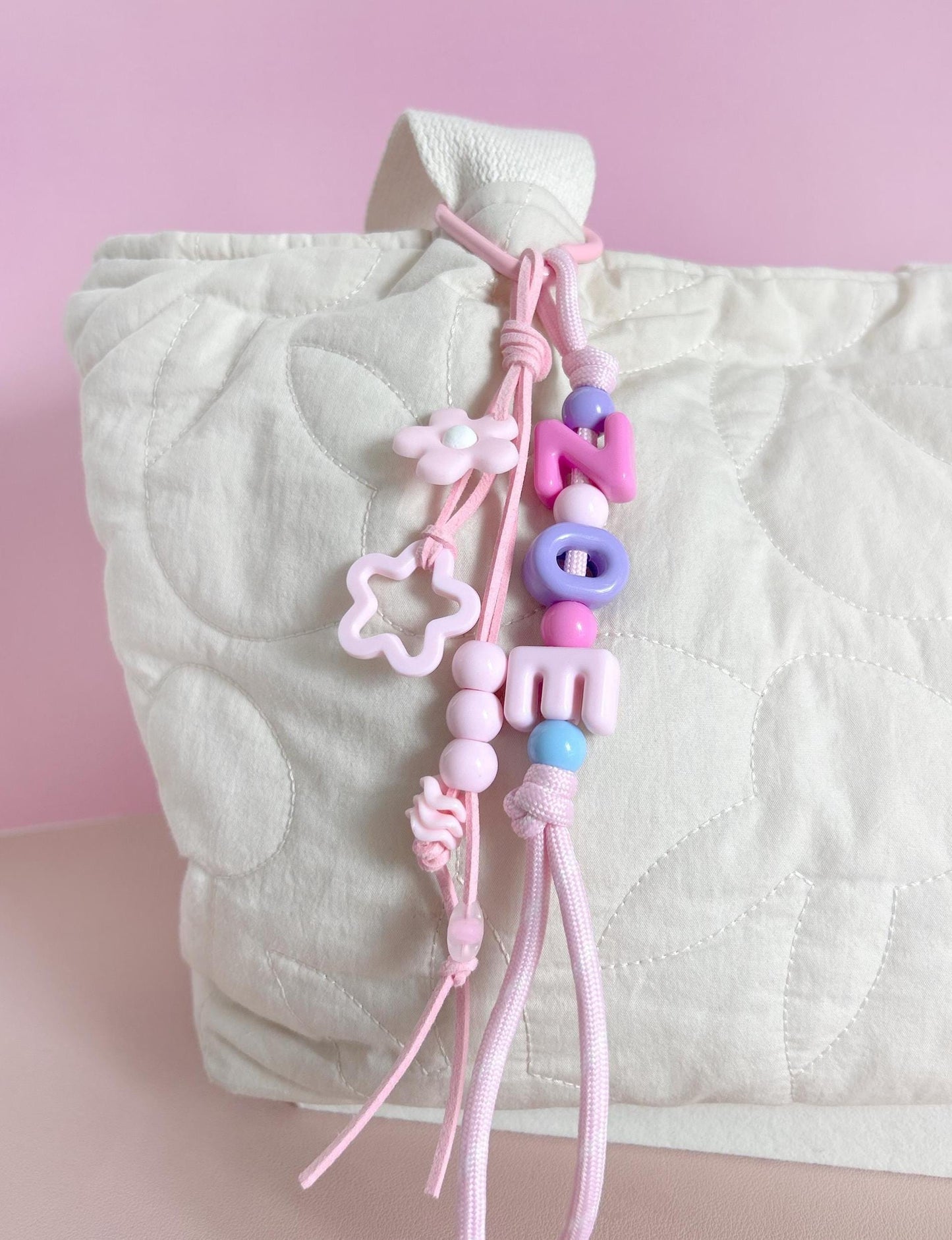 Personalized Beaded Name Keychain: Handmade Custom bag Charm