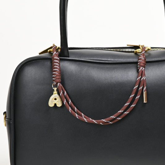 Paracord Knot Bag Charm with Custom Initial, Handy Phone Strap, Rope Keychain for Handbag & Phone, Personalized Purse Accessory